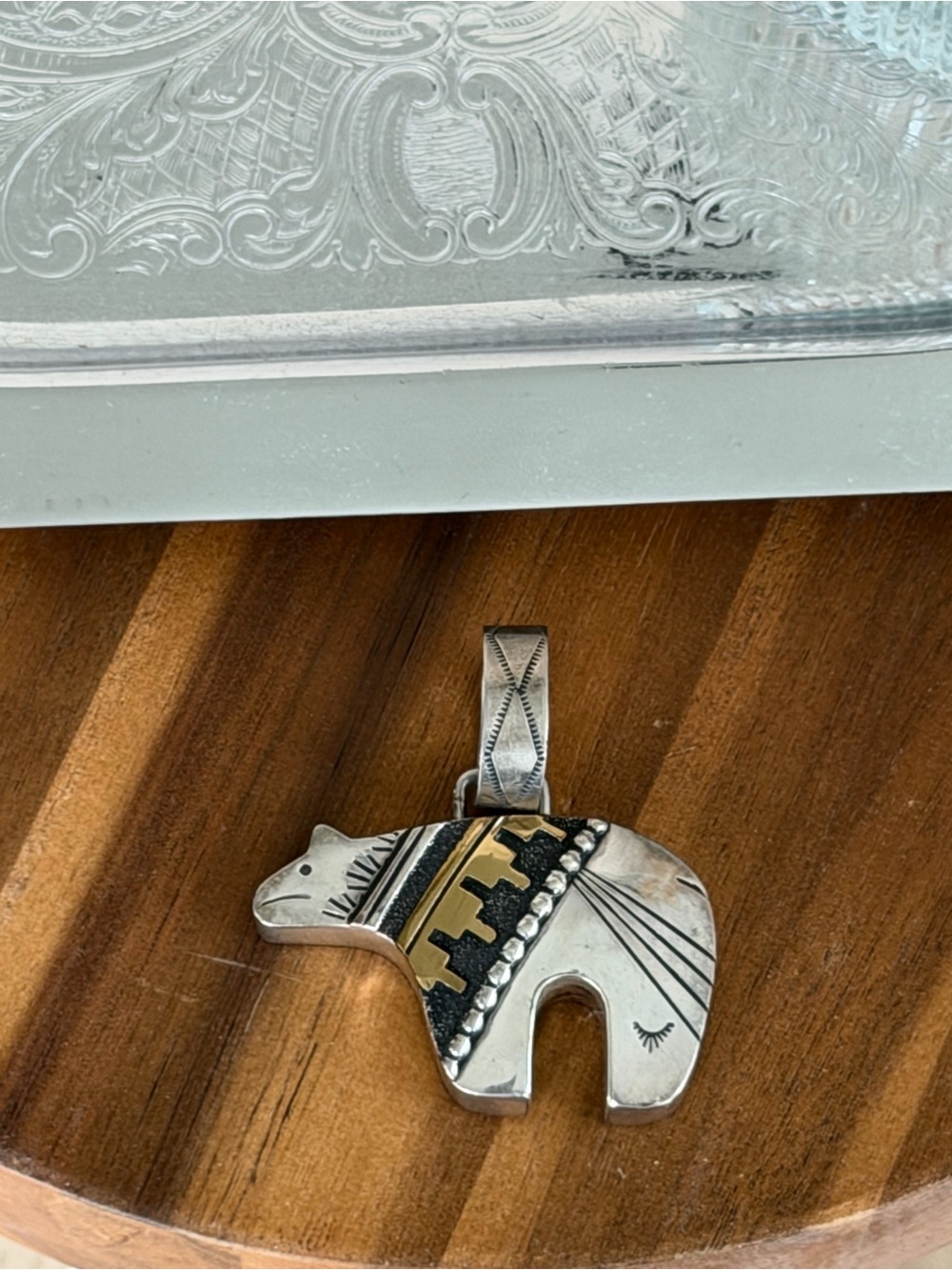 Tommy Singer Navajo Sterling Silver Gold Bear Pendant T Singer 22g